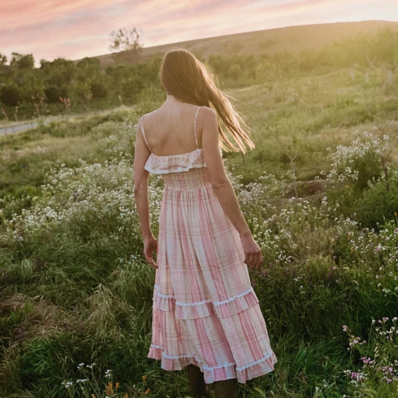 Christy Dawn Violet Dress Amaryllis Plaid medium summer Farm-to-Closet - Picture 3 of 8